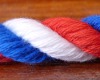 Red, White and Blue Dog Lead with Clip and Ring