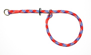 Braided slip collar with sliding rubber stopper