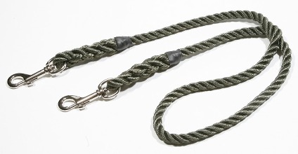 Rope brace clip lead (two dogs - one handle)