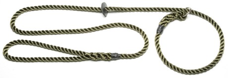 Rope gundog lead with rubber stop