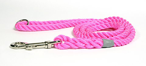 Pink Dog Lead with Clip and Ring
