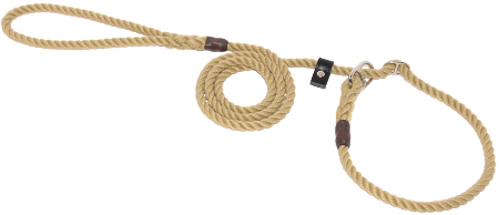 Rope double stop slip dog lead